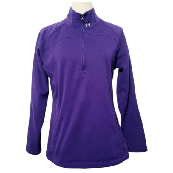 Under Armour ColdGear 1/2 Zip Women’s Large Mock Neck Purple Training Top Jacket - Picture 1 of 14